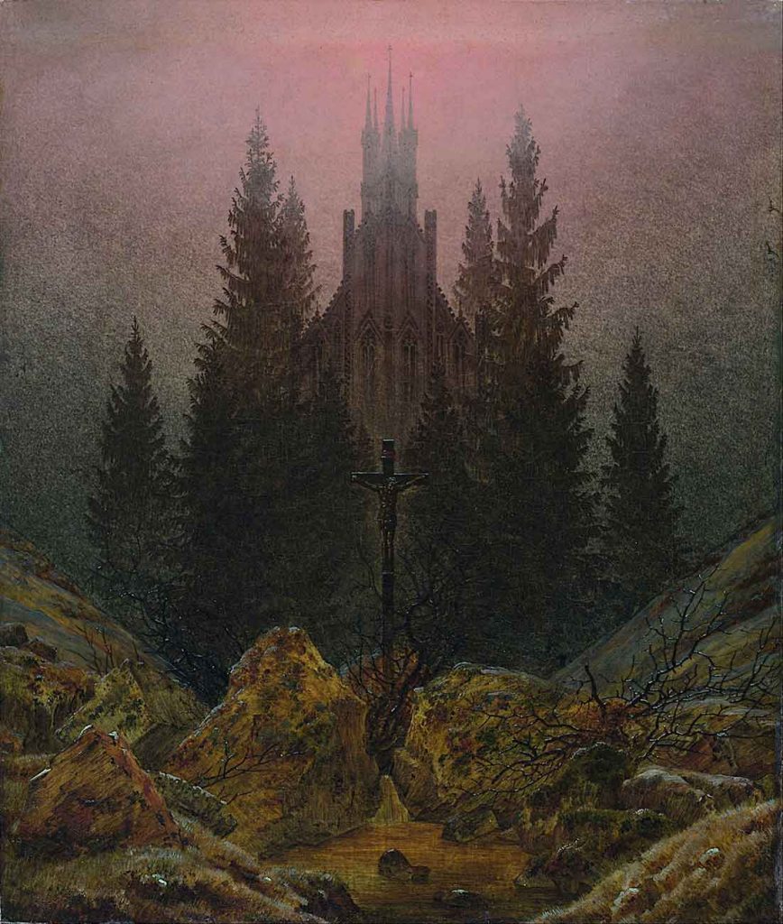 Caspar David Friedrich Dağlarda Katedral