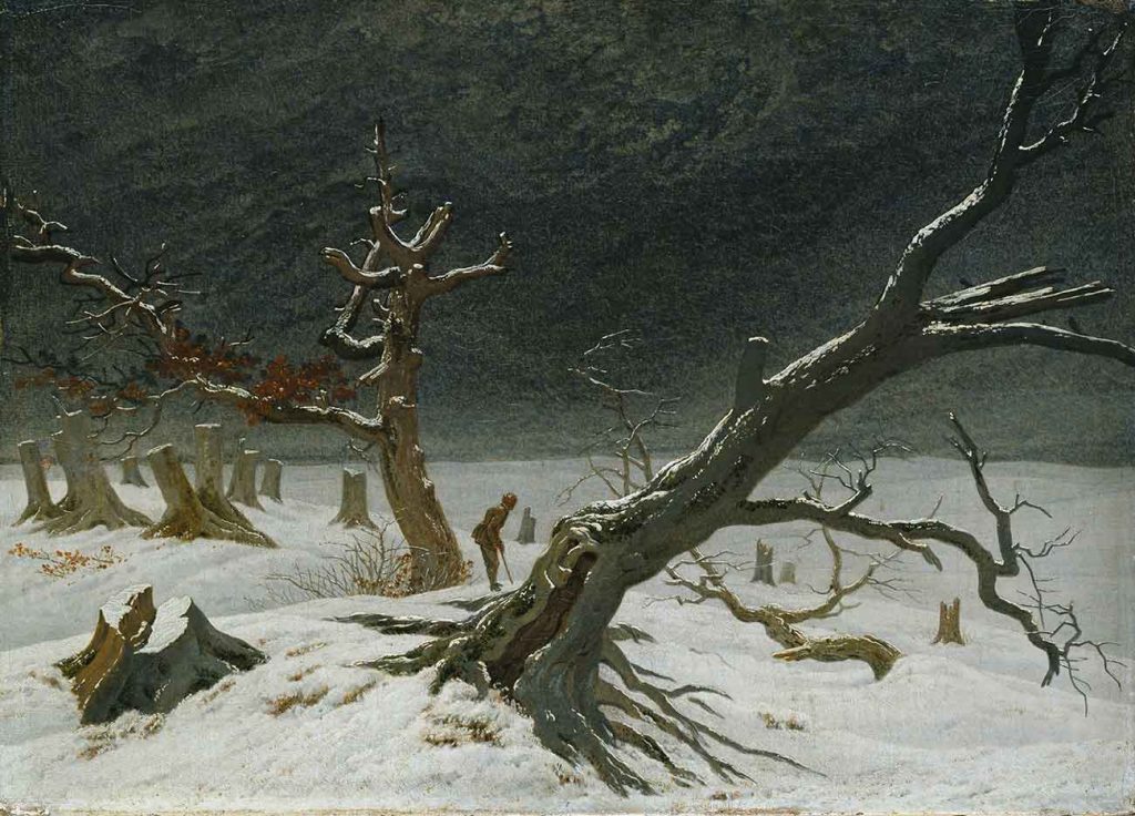 Caspar David Friedrich Kış Manzarasında Ağaçlar