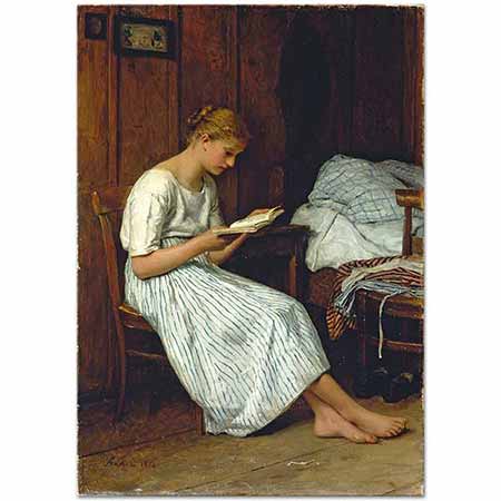 Albert Anker Dua Kitabı Okuyan Kız