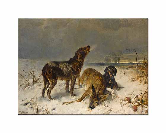 Friedrich Otto Gebler İki Av Köpeği Avlarıyla