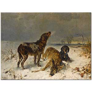 Friedrich Otto Gebler İki Av Köpeği Avlarıyla