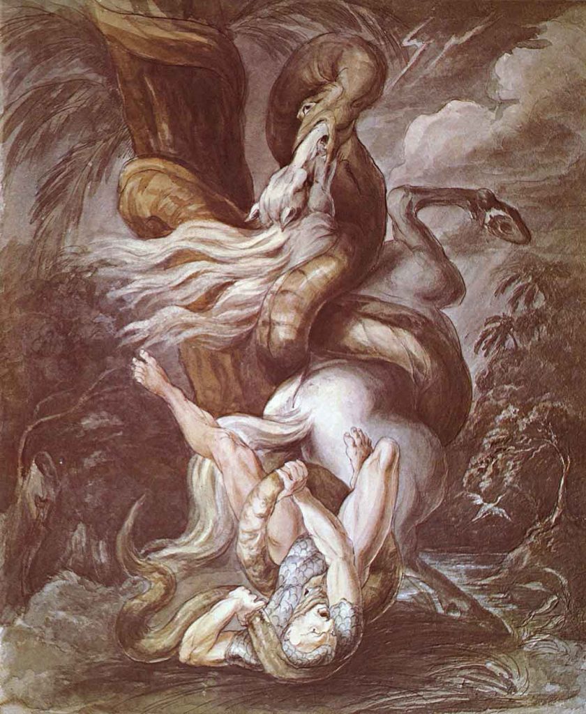 Heinrich Füssli Yılanın Saldırısına Uğrayan Atlı