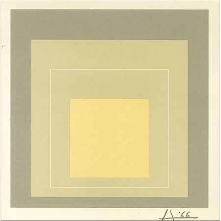 Josef Albers Beyaz Kontürlü Kareler