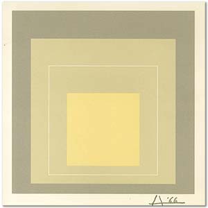 Josef Albers Beyaz Kontürlü Kareler