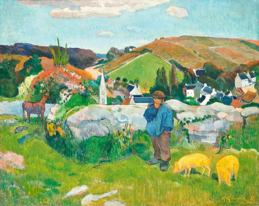 Paul Gauguin Breton Manzarası ve Domuzlar