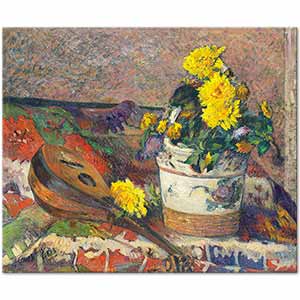 Paul Gauguin Yıldız Çiçekleri ve Mandolin