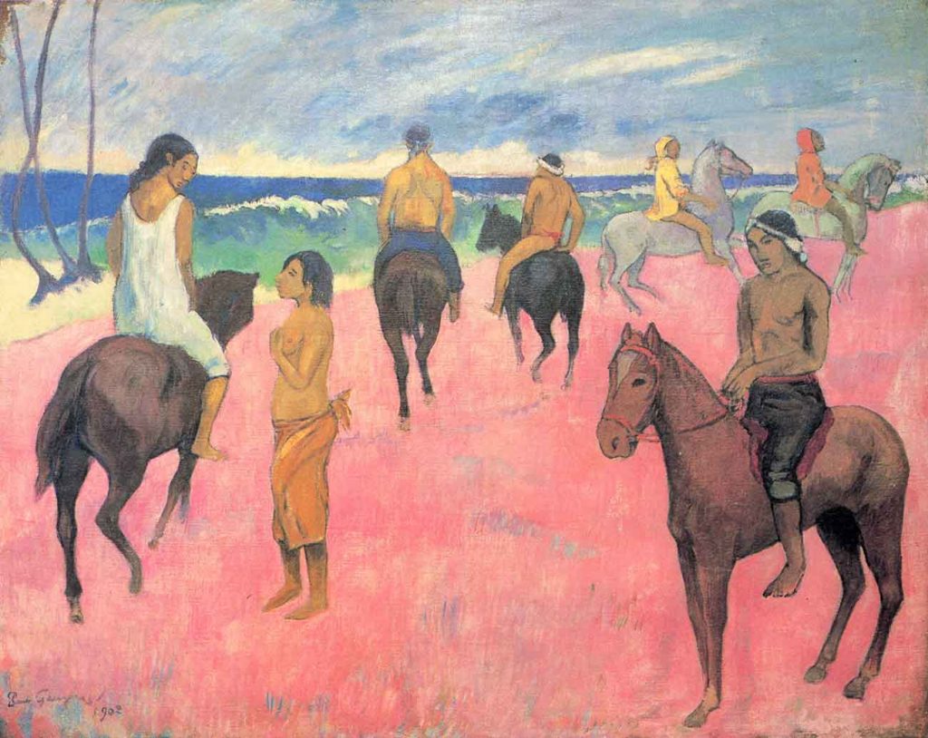 Paul Gauguin Sahilde Atlılar ile