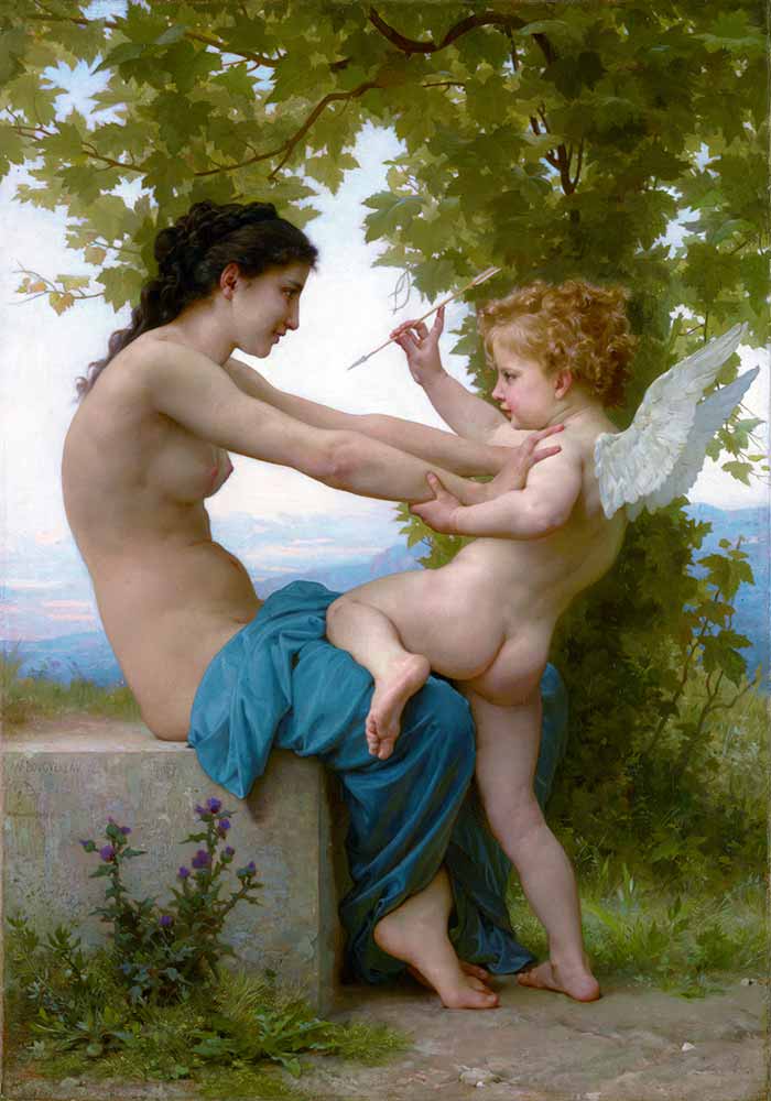 William Adolphe Bouguereau Eros'a Direnen Genç Kız