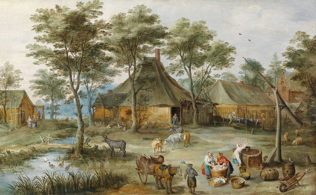 Jan Brueghel the Elder Köy Manzarası