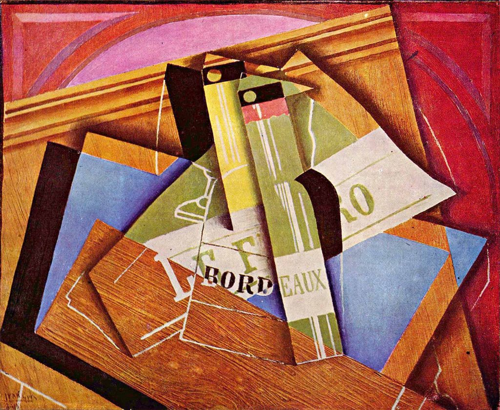 Juan Gris Bordo Şişeli Natürmort