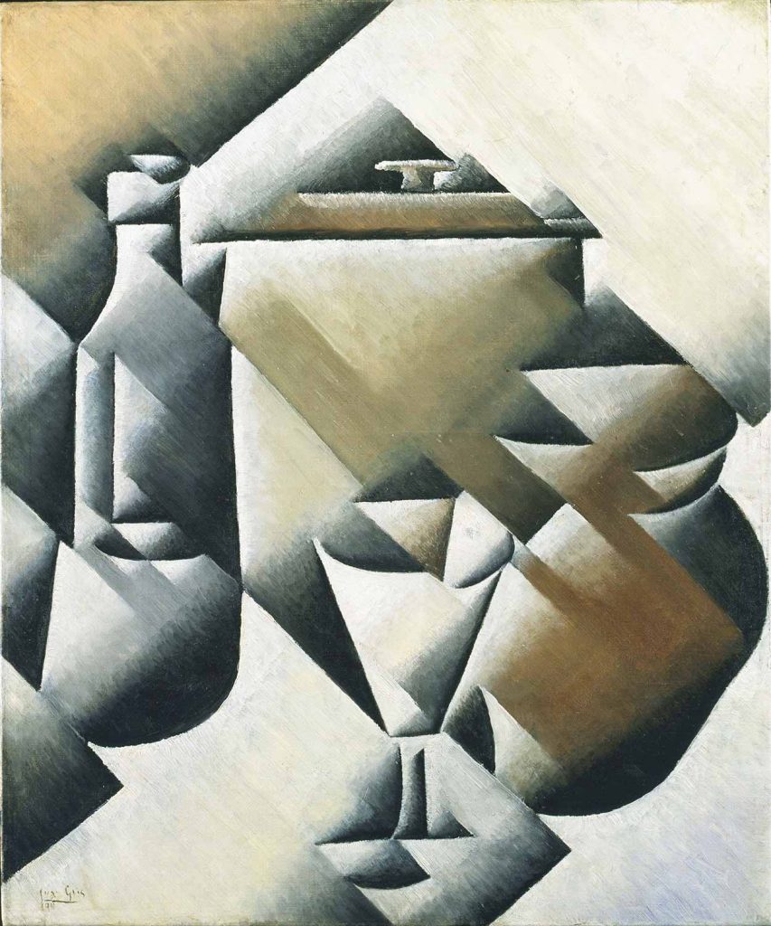 Juan Gris Kavanoz ve Şişe ve Bardak