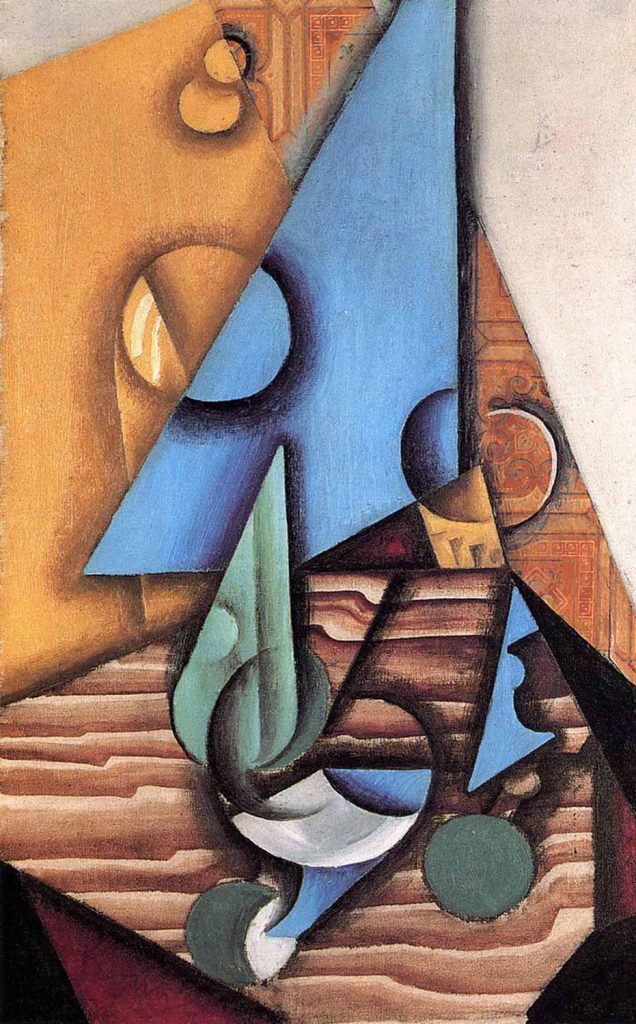 Juan Gris Masada Şişe ve Bardak