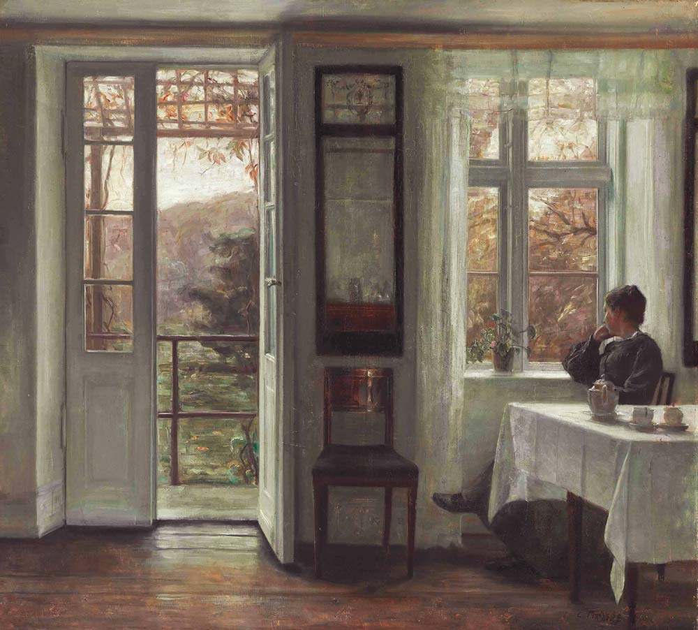 Carl Vilhelm Holsoe Sanatçının Eşi Pencere Kenarında