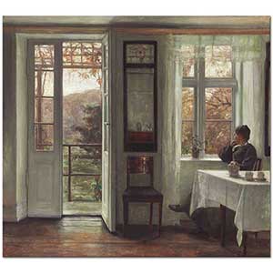Carl Vilhelm Holsoe Sanatçının Eşi Pencere Kenarında