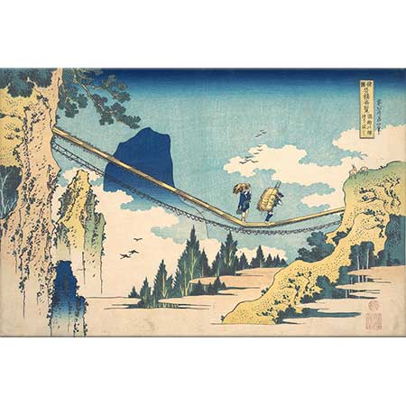 Katsushika Hokusai Asma Köprü ve Etchu Manzarası