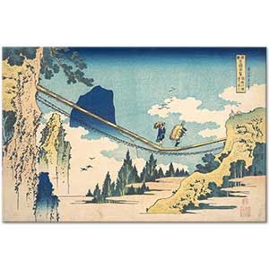 Katsushika Hokusai Asma Köprü ve Etchu Manzarası