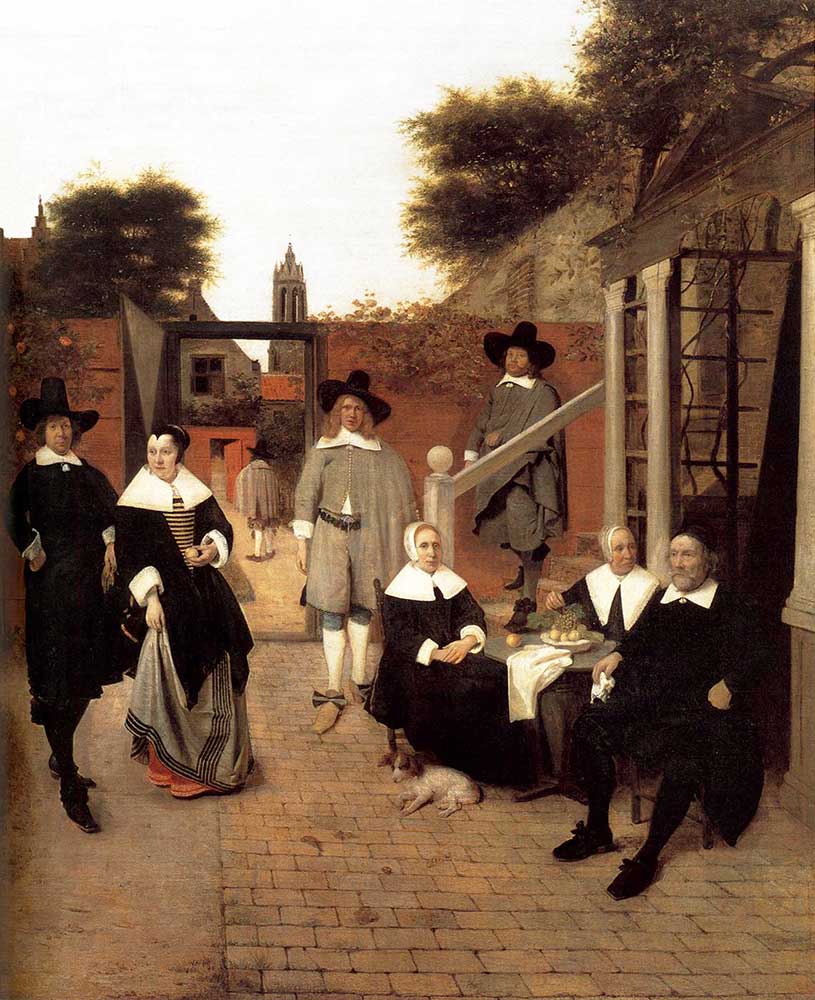 Pieter de Hooch Delft Avlusundaki Aile