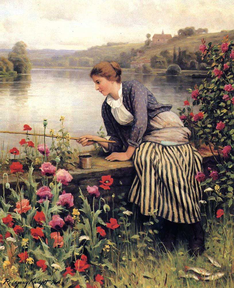 Daniel Ridgway Knight Balık Tutarken