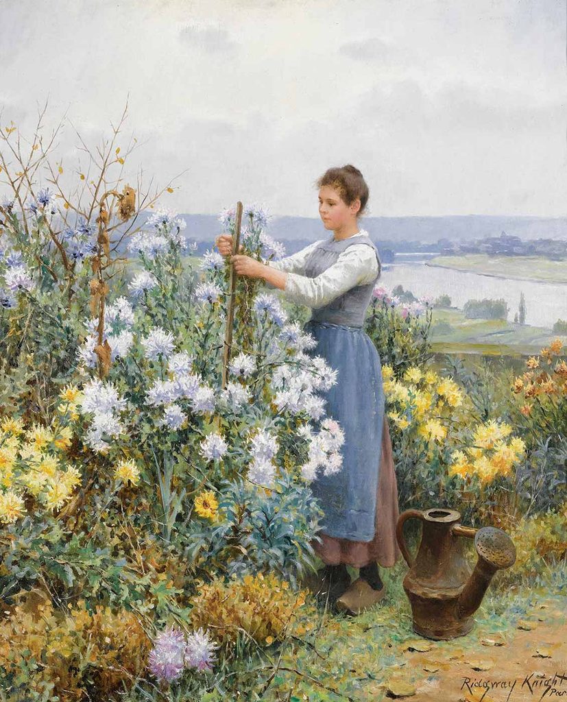 Daniel Ridgway Knight Krizantemler