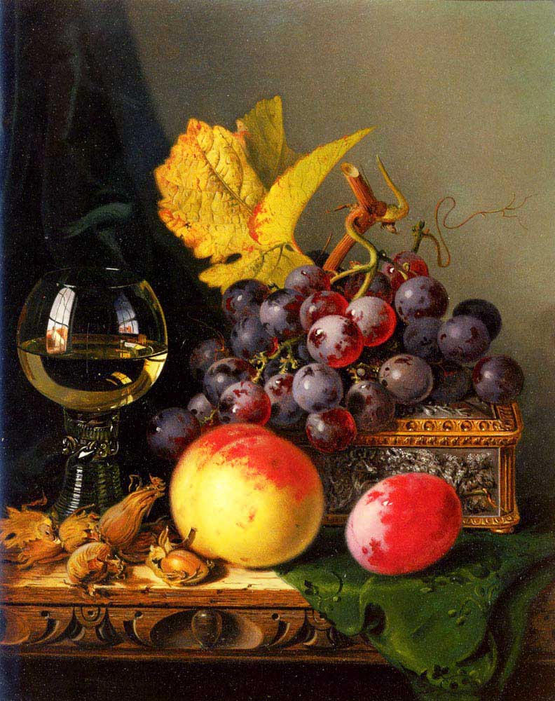 Edward Ladell Şarap Bardaklı Natürmort