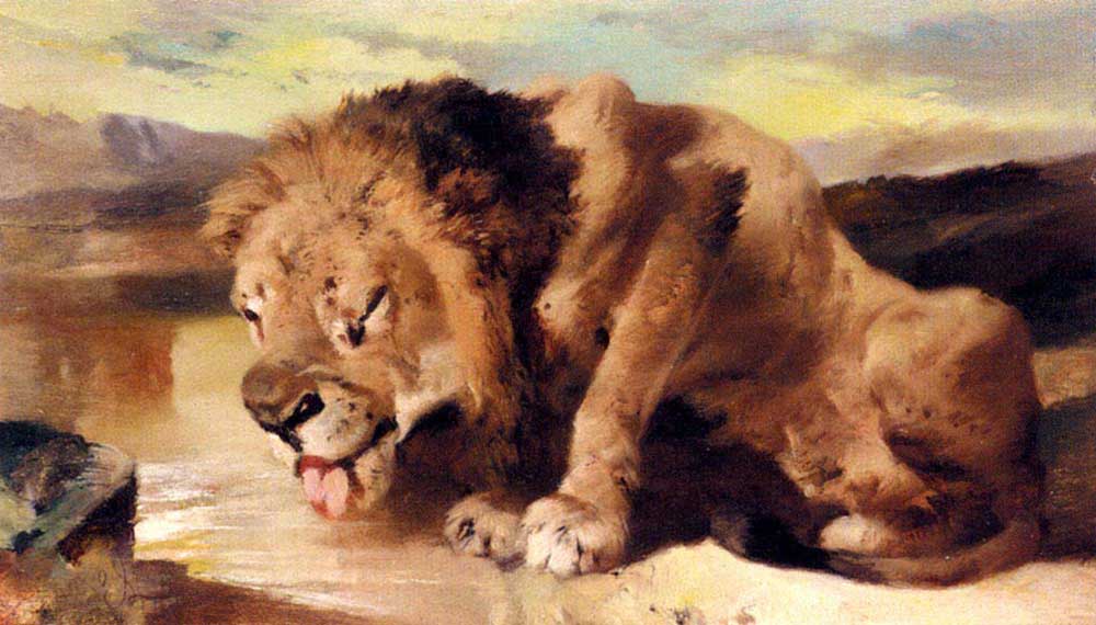 Sir Edwin Henry Landseer Su İçen Aslan