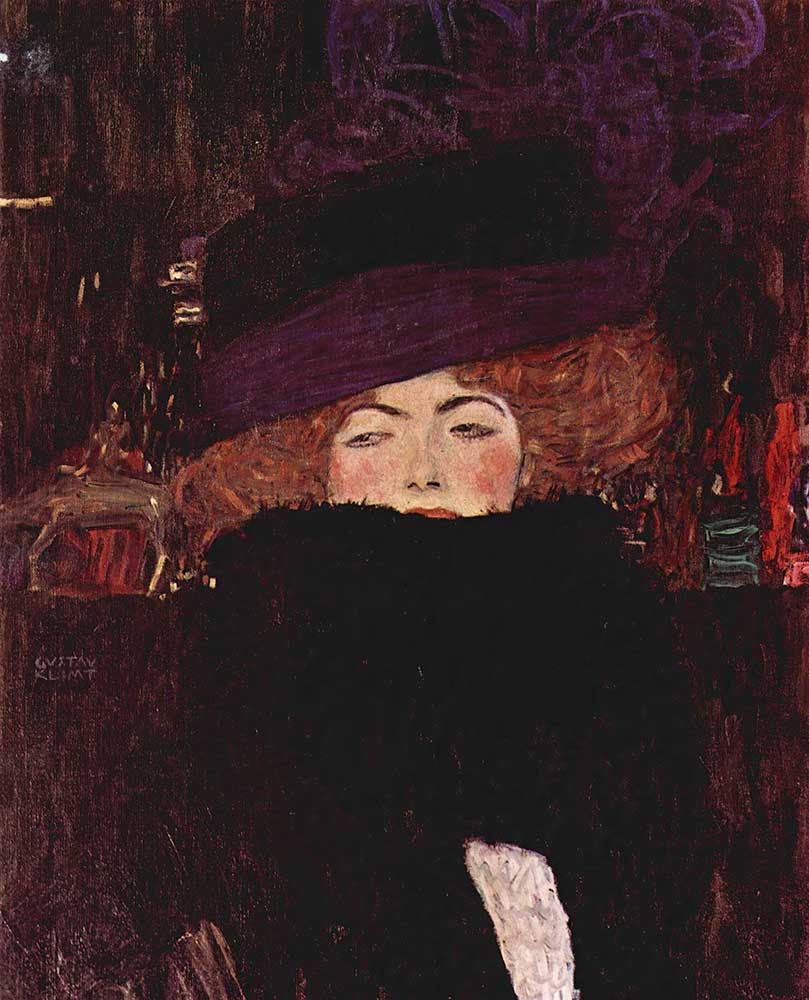 Gustav Klimt Şapkalı Kadın