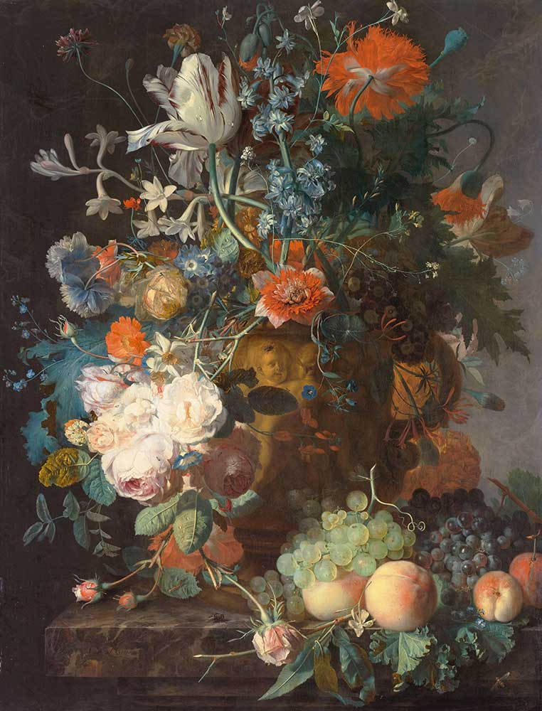 Jan van Huysum Çiçek Buketi ve Meyveler
