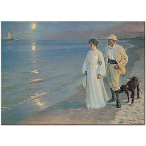 Peder Severin Krøyer Skagen Sahilinde Yaz Akşamı
