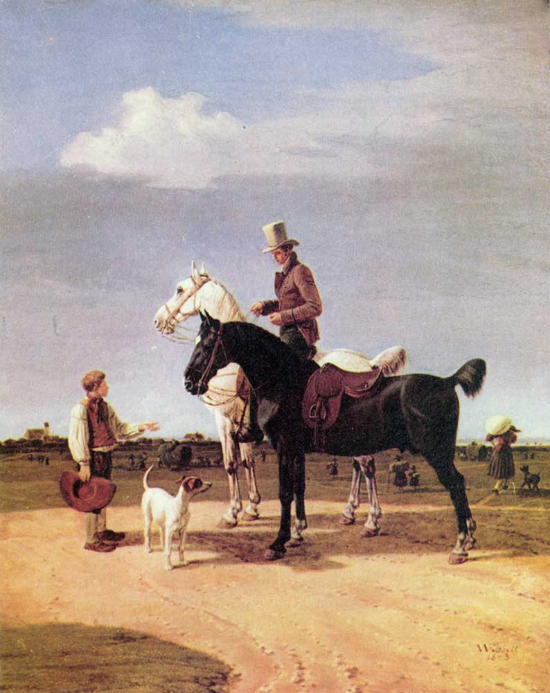 Wilhelm von Kobell İki Atı ile Süvari