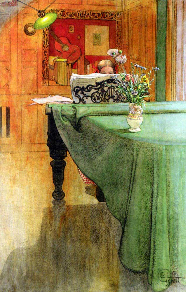 Carl Larsson Brita Piyanosu ile