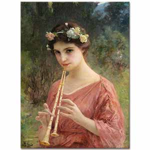 Charles Amable Lenoir Aulos Çalan Kız