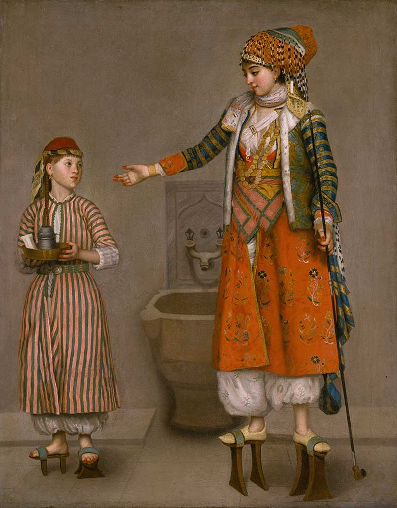 Jean Etienne Liotard Türk Kıyafetli Kadın ve Hizmetçisi