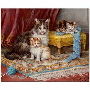Jules Leroy Örgü Yumağı ve Kedi Yavruları