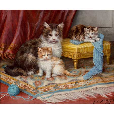 Jules Leroy Örgü Yumağı ve Kedi Yavruları