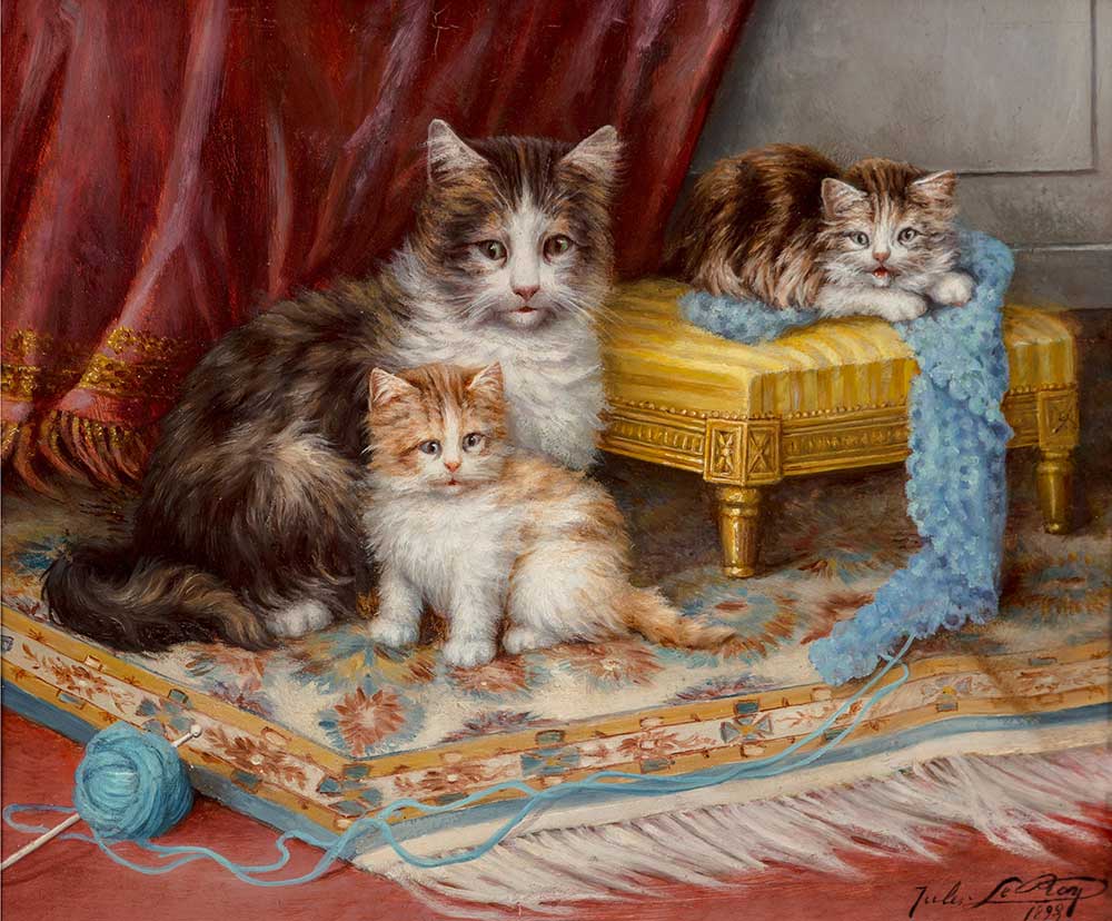 Jules Leroy Örgü Yumağı ve Kedi Yavruları