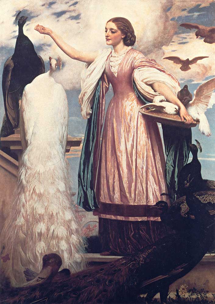 Lord Frederic Leighton Tavus Kuşlarını Besleyen Kız