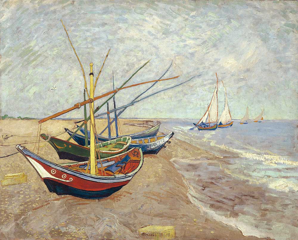 Vincent van Gogh Kıyıda Kayıklar