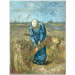 Vincent van Gogh Çiftçi Kadın Ekinleri Bağlarken