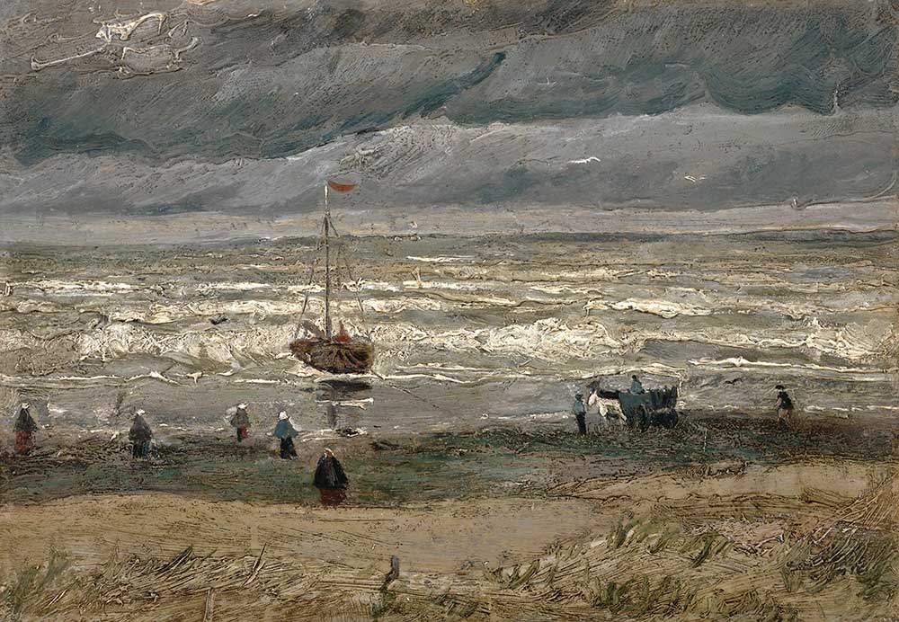 Vincent van Gogh Sahilde Tekne ve Figürler