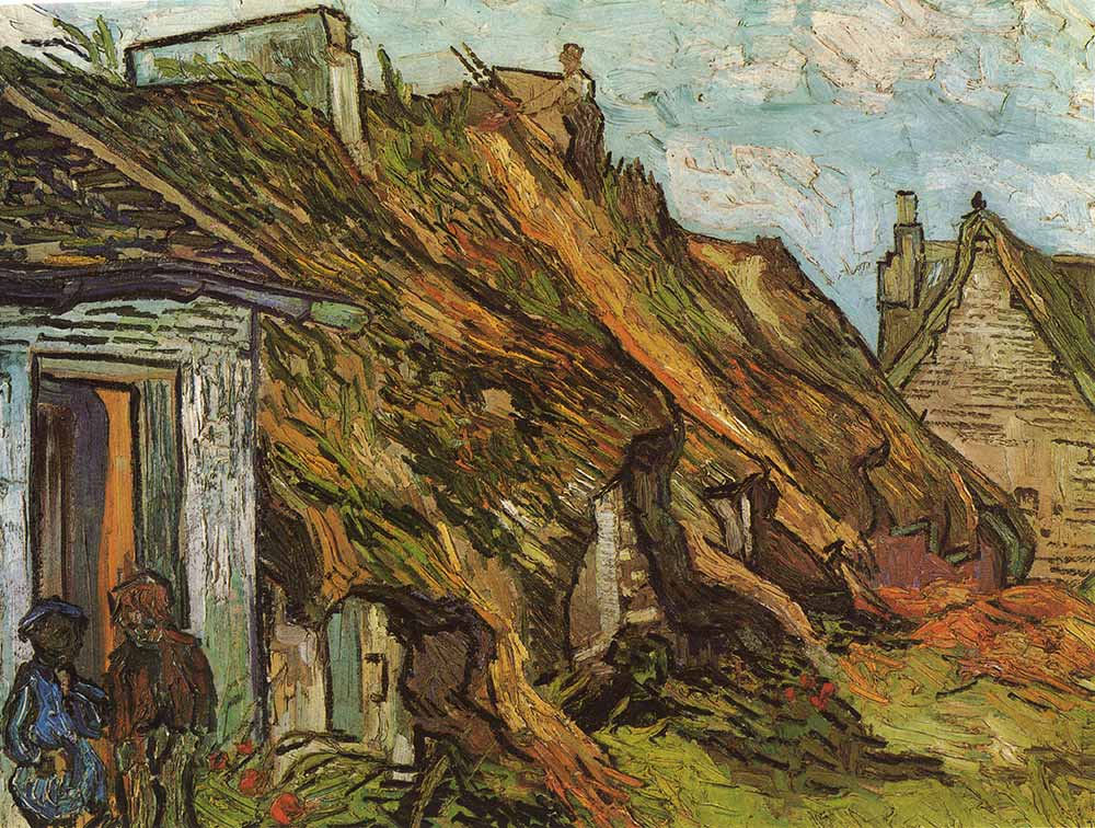 Vincent van Gogh Sazlık Damları ile Chaponval Evleri
