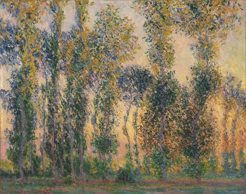 Claude Monet Giverny'de Kavaklar ve Gündoğumu