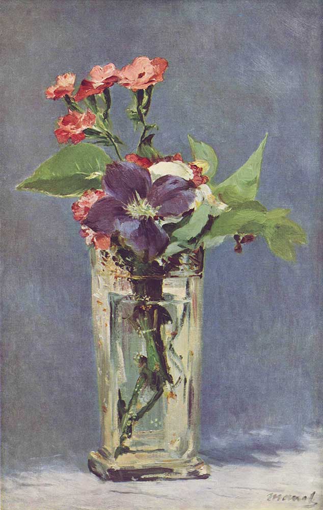 Edouard Manet Kristal Vazoda Çiçekler