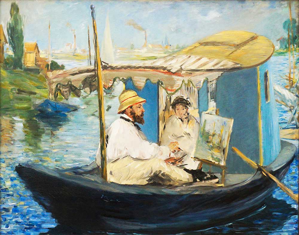 Edouard Manet Monet Yüzen Atelyesinde