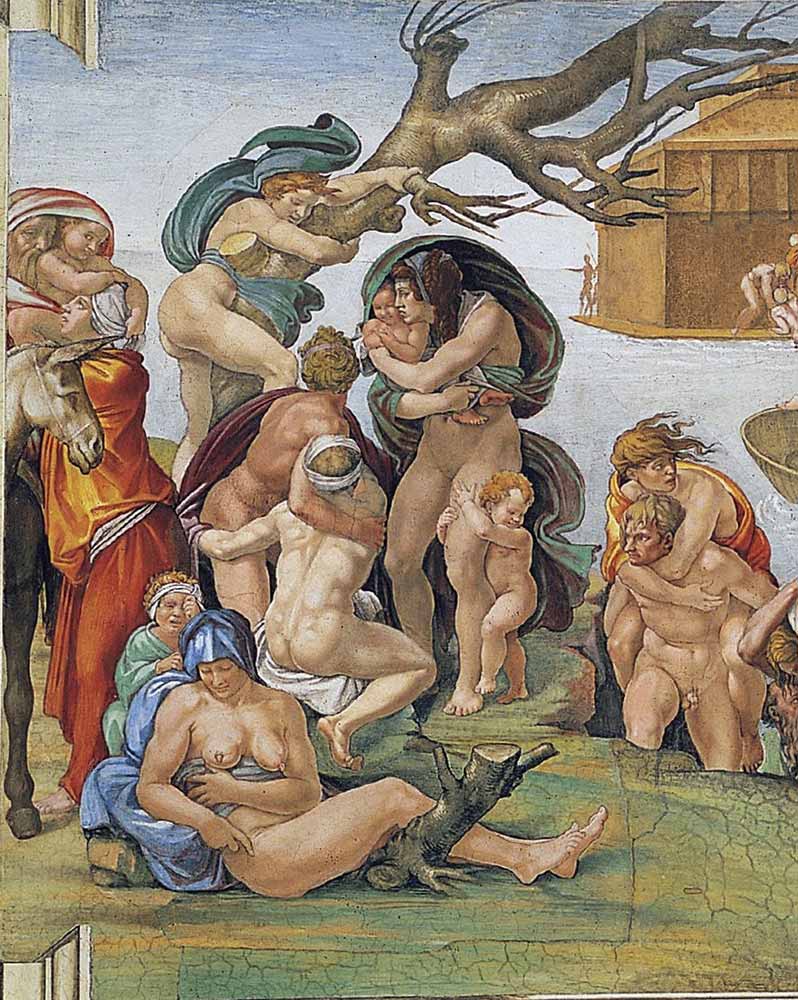 Michelangelo Buonarroti Nuh Tufanı'ndan detay