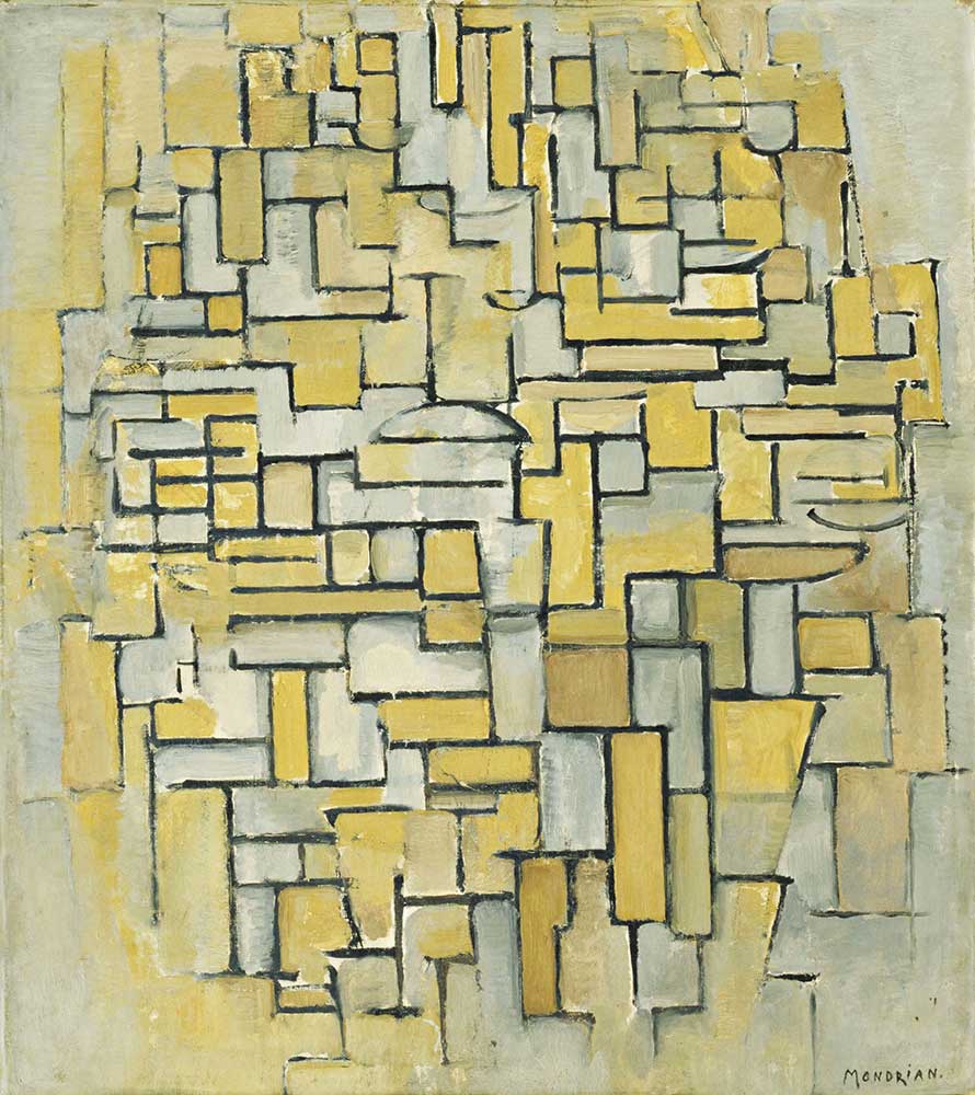 Piet Mondrian Kahverengi ve Grili Kompozisyon