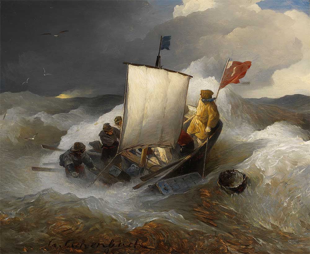 Andreas Achenbach Fırtınalı Havada Balıkçı Gemisi