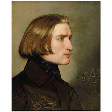 Friedrich von Amerling Franz Liszt'in Portresi