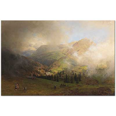 Oswald Achenbach Rigi Manzarası