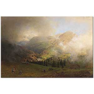 Oswald Achenbach Rigi Manzarası