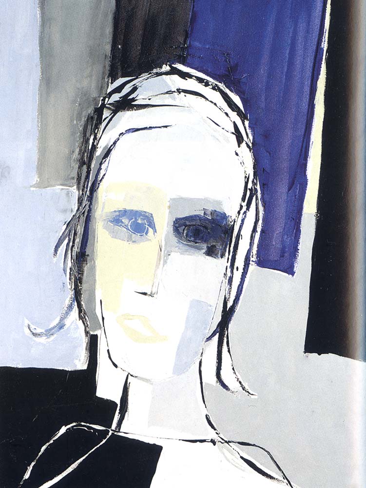 Kadın Portresi Gri ve Maviyle